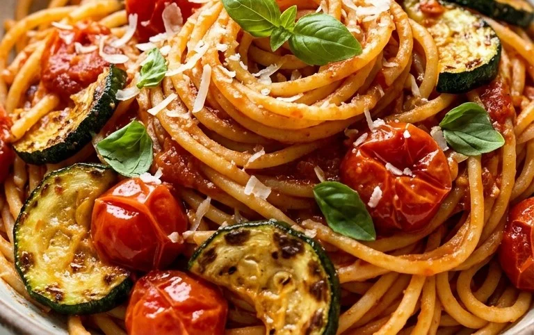 Healthy Tomato Zucchini Pasta