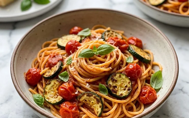 Healthy Tomato Zucchini Pasta