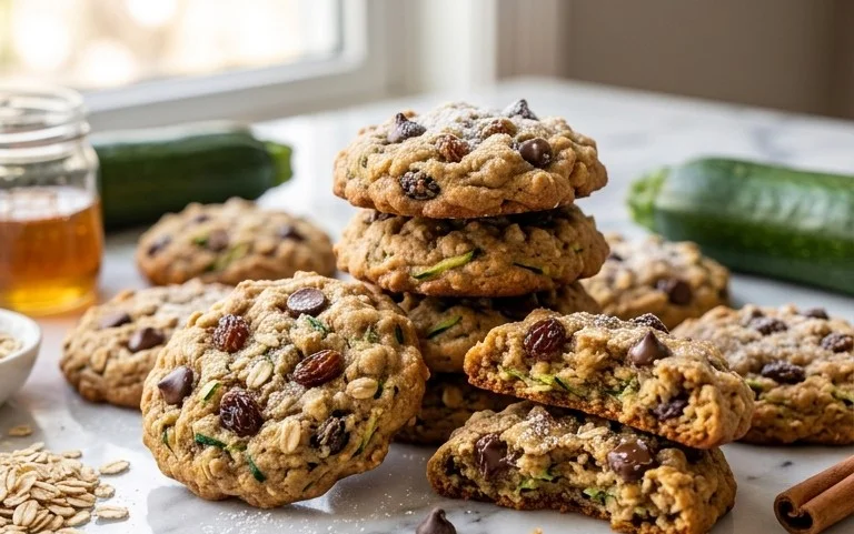 Healthy Zucchini Oatmeal Cookies
