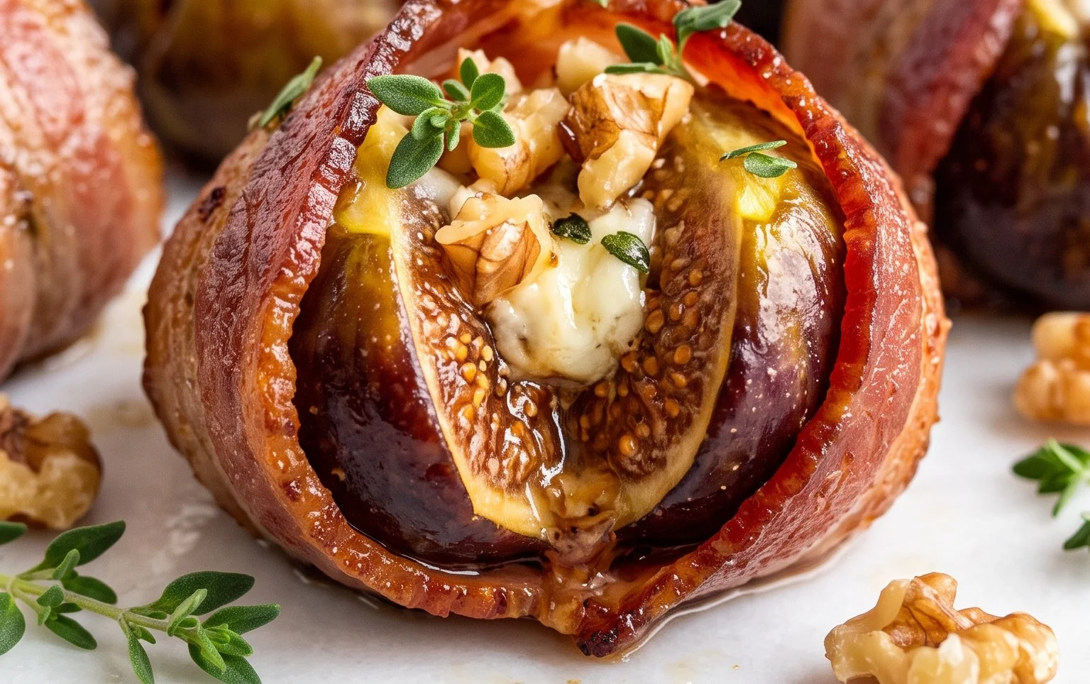 Beef Bacon Wrapped Stuffed Figs