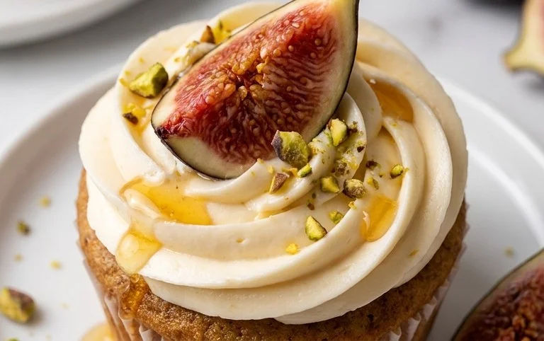 Fig Cupcakes with Honey Cream Cheese Frosting