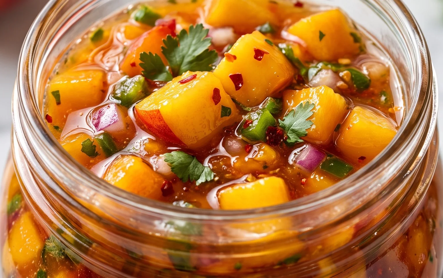 Sweet & Spicy Peach Salsa Canning Recipe