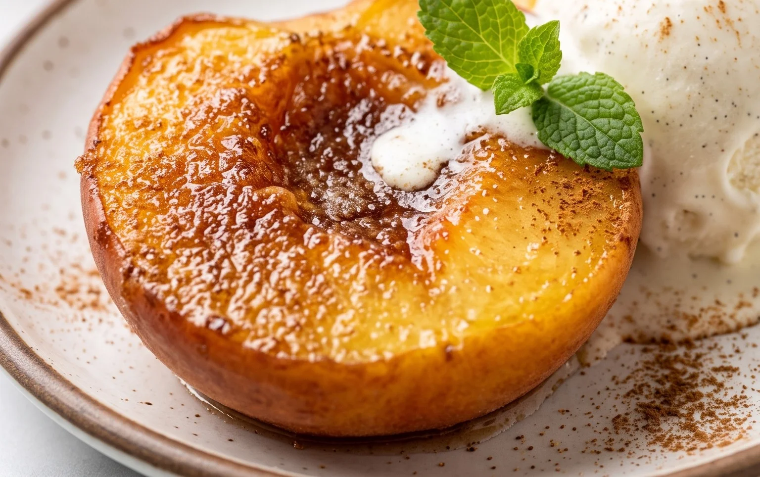 Cinnamon Sugar Baked Peaches