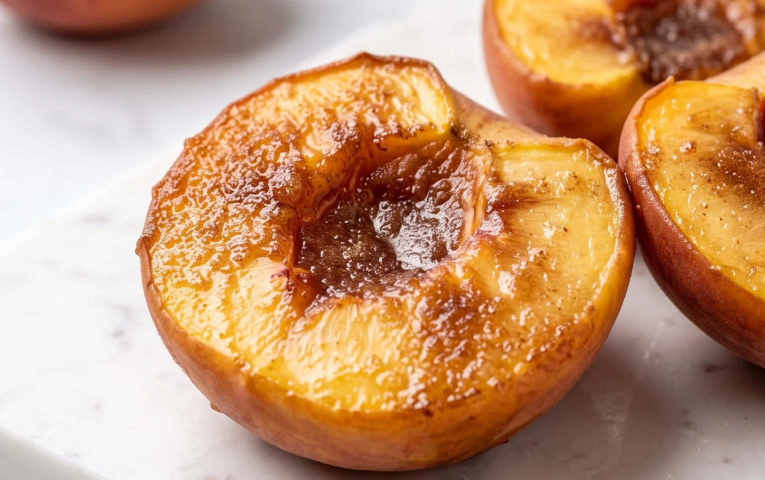 Cinnamon Sugar Baked Peaches