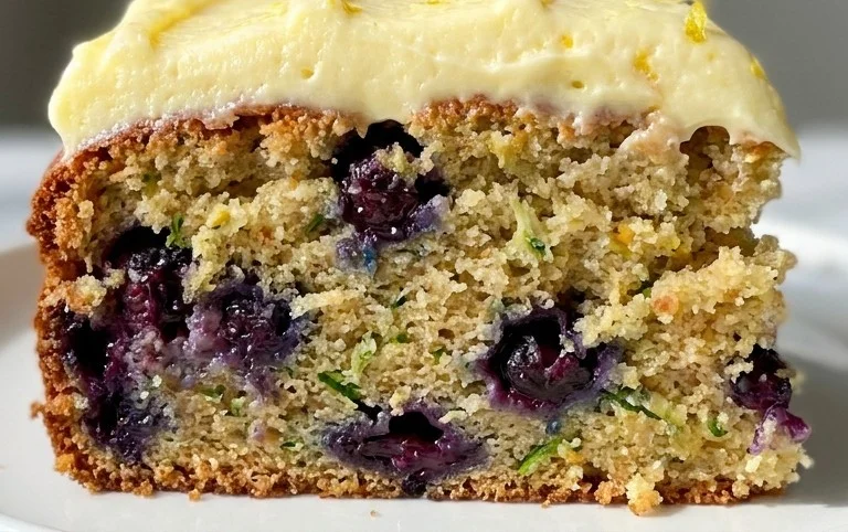 Blueberry Zucchini Cake with Lemon Buttercream