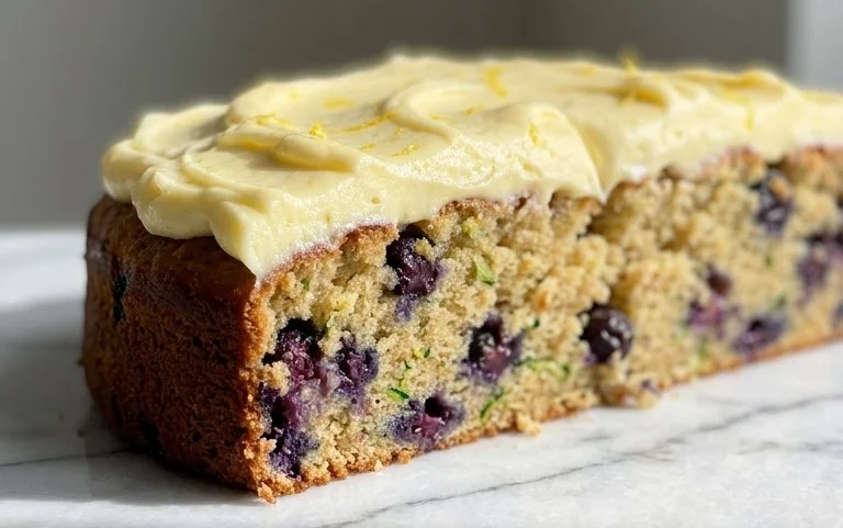 Blueberry Zucchini Cake with Lemon Buttercream