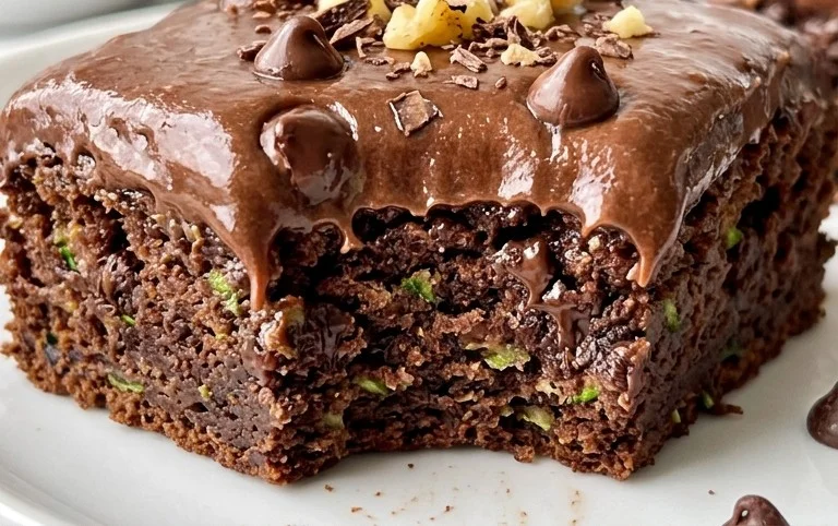 Zucchini Brownies with 1 minute Frosting!