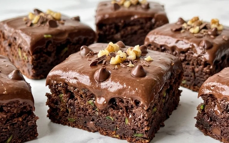 Zucchini Brownies with 1 minute Frosting!
